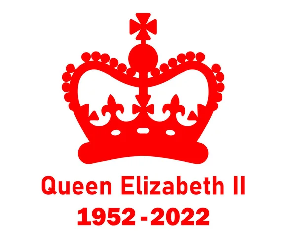 Couronne Reine Elizabeth 1952 2022 Symbole Rouge Icône Illustration Vectorielle — Image vectorielle