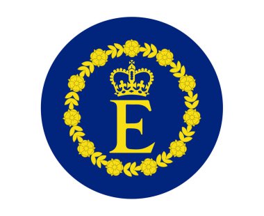 Kraliçe Elizabeth 'in Kişisel Bayrak Simgesi Birleşik Krallık Ulusal Avrupa Vektör İllüstrasyonu Soyut Tasarım Elemanı