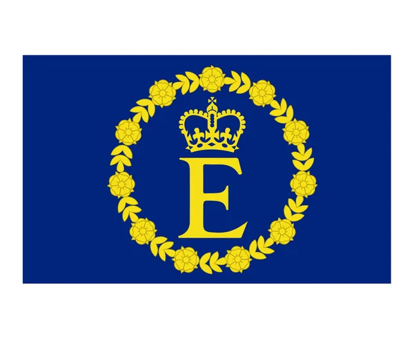 Personal Flag Emblem Queen Elizabeth British United Kingdom National Europe — Stock Vector
