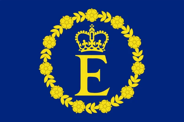 エリザベス女王の旗 イギリス国立ヨーロッパエンブレムアイコンベクトルイラストアブストラクトデザイン要素 — ストックベクタ