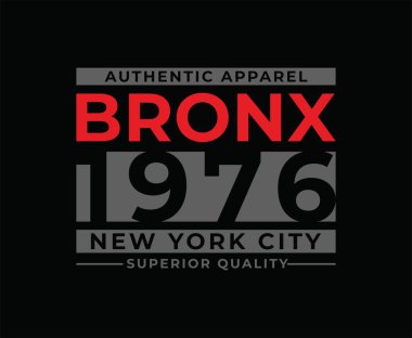 Bronx New York Şehri Tipografi Vektör Tişört Tasarımı 