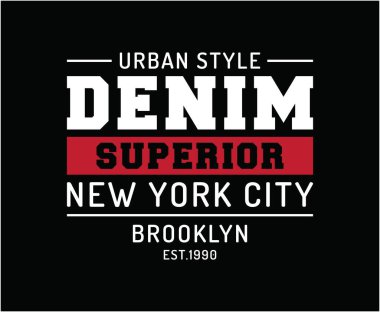 Denim Typography Vector tişört tasarımı 