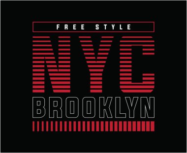 New York Şehri Tipografi Vektör Tişört Tasarımı