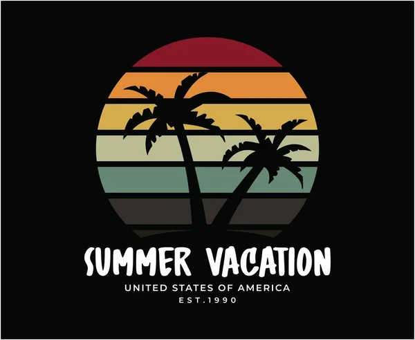 Summer Vacation Vector Shirt Design Print — Stock Vector