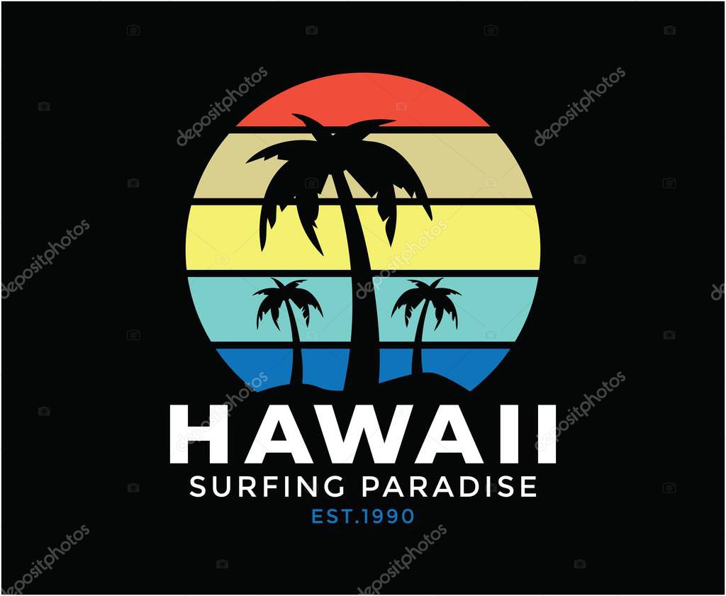 Hawaii Illustration Vector T-shirt Design