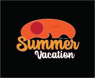 Yaz Tatili illüstrasyon Vektör Tişört Tasarımı 