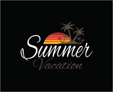 Yaz Tatili illüstrasyon Vektör Tişört Tasarımı 