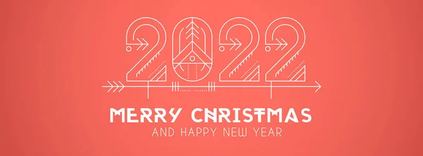 New Year 2022 Facebook Cover for social networking Media, Line Art — стоковий вектор