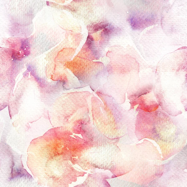 Пастельные цветы акварель абстрактный бесшовный узор. Розовая и фиолетовая нежная женская текстура фона — стоковое фото