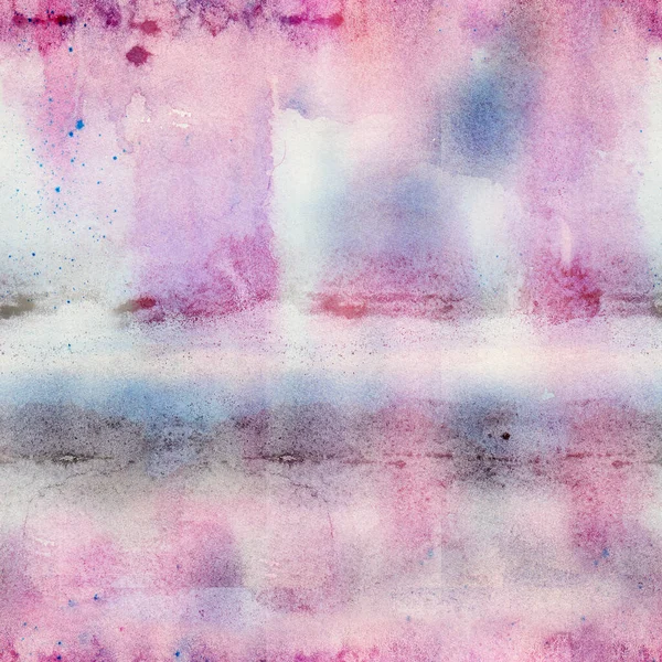Różowy i fioletowy akwarela abstrakcyjny bezszwowy wzór. Kolorowe bryzgi tekstury tła farby — Zdjęcie stockowe