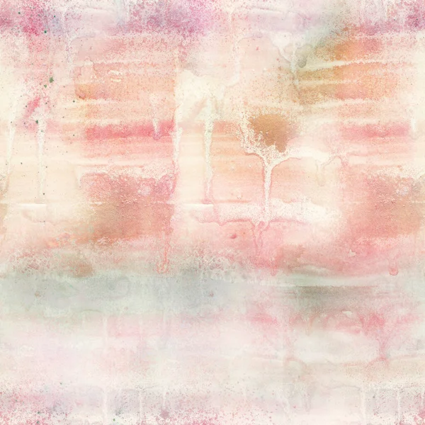 Pastelové éterické akvarel abstraktní bezešvné vzor. Červenat růžové a béžové jemné ženské pozadí textury — Stock fotografie