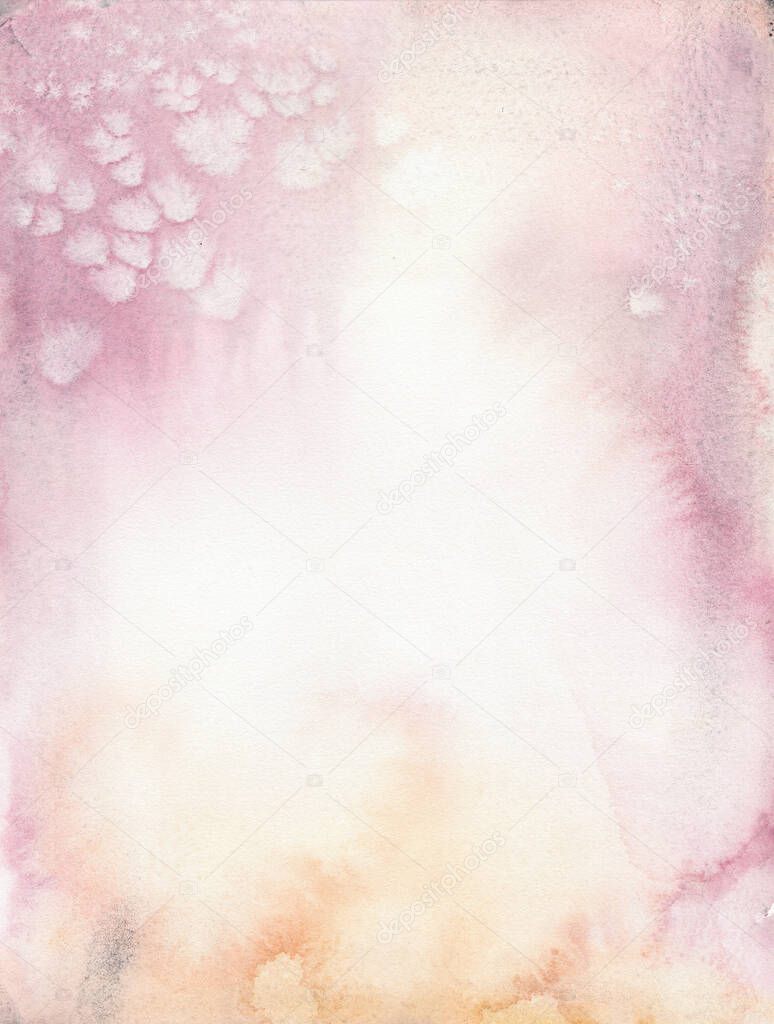 Pastel ethereal watercolor abstract pattern. Blush pink delicate feminine background texture