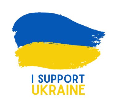 Ukrayna bayrağı. Ukrayna işaretini destekleyin. Ukrayna bayrağı renginde kalp simgesi. Ukrayna 'da savaş kavramı. 