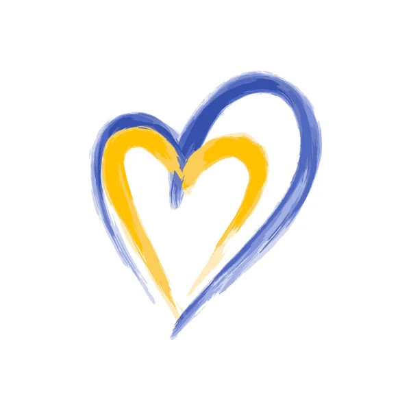 Ουκρανία καρδιά, έννοια τέχνη της ουκρανικής σημαίας. Υποστήριξη της Ουκρανίας Εικονογράφηση. Αποθήκευση από τη Ρωσία, αυτοκόλλητα για τα μέσα ενημέρωσης — Διανυσματικό Αρχείο