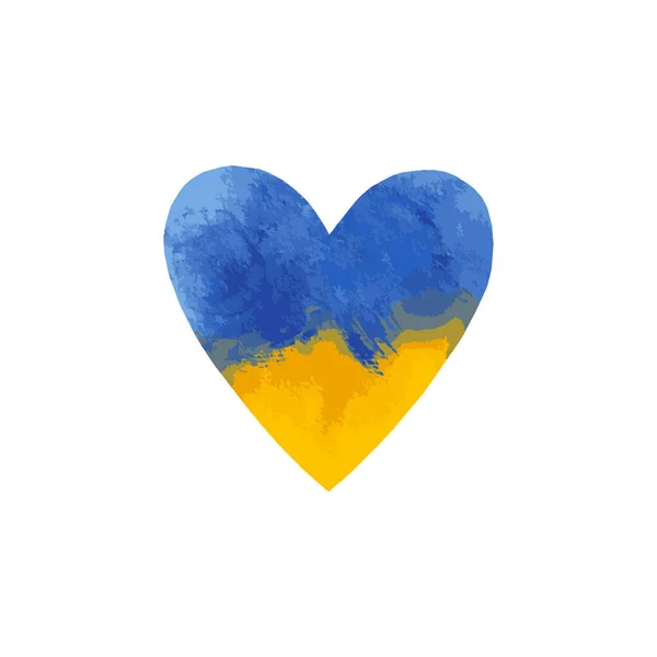 Ucrânia Coração, Arte conceitual da bandeira ucraniana. Apoiar a Ucrânia Ilustração. Salvar da Rússia, adesivos para a mídia —  Vetores de Stock
