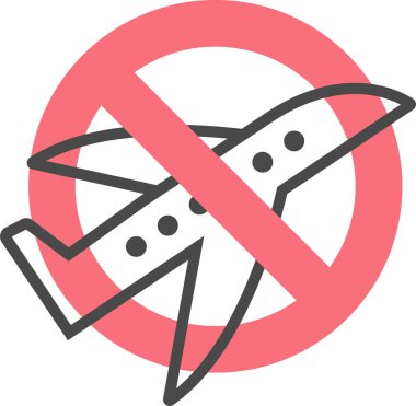 Uçuşa yasak bölge, kapalı gökyüzü. Erişim engellendi. Rusya 'ya Karşı Yaptırımlar için Satır Simgesi