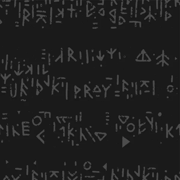 Runic seamless pattern, black white runes - Scandinavian gothic folk art. Ethnic Norwegian Icelandic background. Runic talismans of the Vikings. Magic and magical runes. Pagan signs. Futhark. — Stockvektor