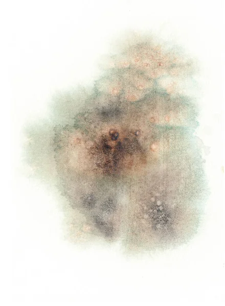 Smoky Misty Green Brown Watercolor Texture Abstract Wall Art Contemporary — Stock fotografie