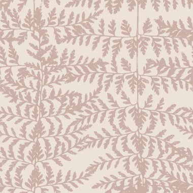 Pudra pembesi ve bej renkli eğreltiotu desenli, Venüs tüylü eğreltiotu desenli zarif bir doku. Vektör illüstrasyonu