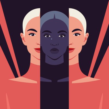 Depresyondaki üzgün bir Latin Amerikalı kadının portresi. Melankoli. Avatar. Akıl sağlığı. Vektör düz resimleme