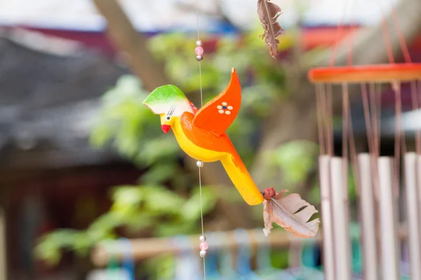 Close Hand Carved Bird Wooden Mobile — Stock Photo, Image