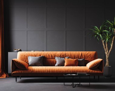 Eskimiş eski mobilyaları olan karanlık bir ev.