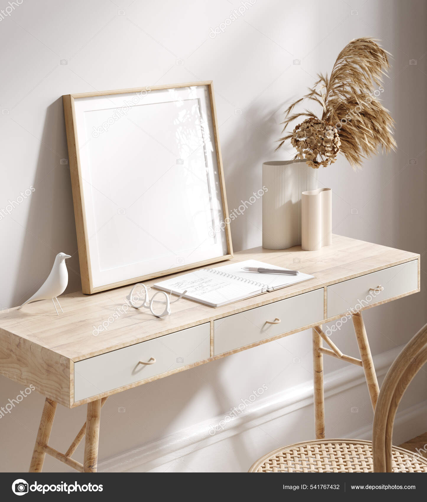 Mockup Frame Simple Minimal Interior Render Stock Photo by ©Artjafara