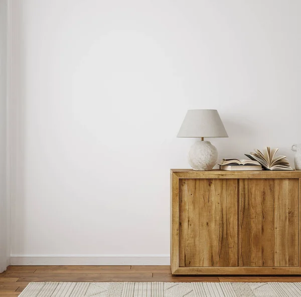 Oturma Odasının Planında Boş Duvar Modeli Görüntüleme — Stok fotoğraf