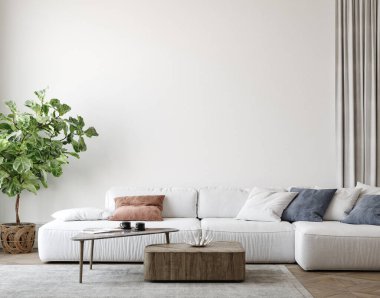 İskandinav çiftlik evinin iç mekanı, duvar maketi, 3D