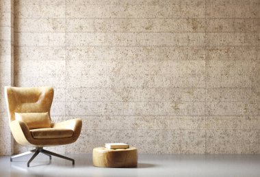 Daire içi ofis, endüstriyel tarzda, 3 boyutlu.