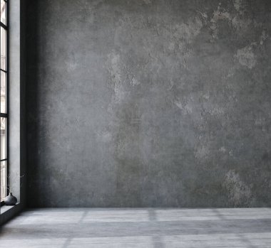 Boş ev iç duvar mock-up, 3d render