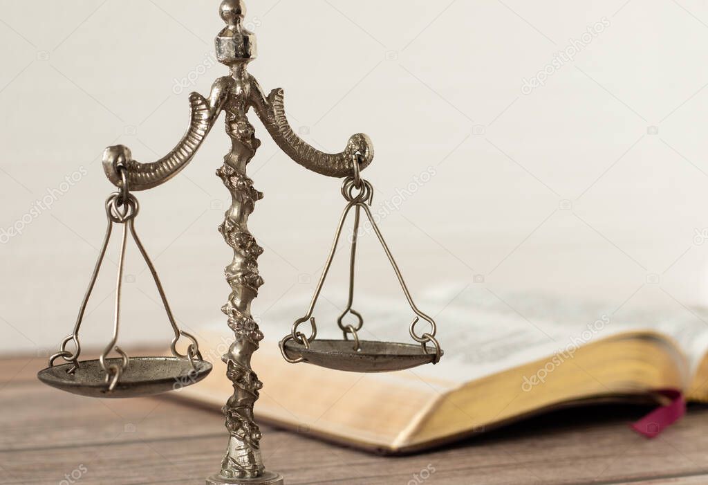 Ley Justicia Concepto Bíblico Cristiano Antigua Balanza Antigua