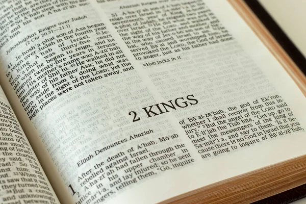 Kings Open Holy Bible Book Close Reading Studying Old Testament — Stock Photo, Image
