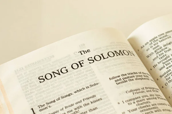 Song Solomon Song Songs Old Testament Scripture Closeup Open Holy — Zdjęcie stockowe
