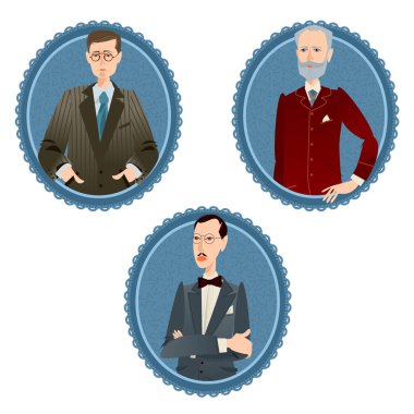 Dmitri Shostakovich, Igor Stravinsky, Pyotr Çaykovski. Ünlü Rus müzisyenler. 