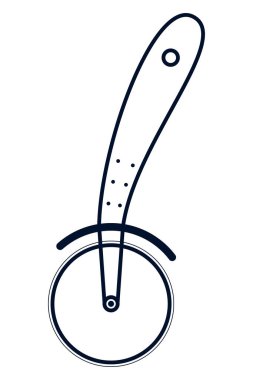 Pizza ve diğer hamurları kesmek için kesme çarkının sembolü