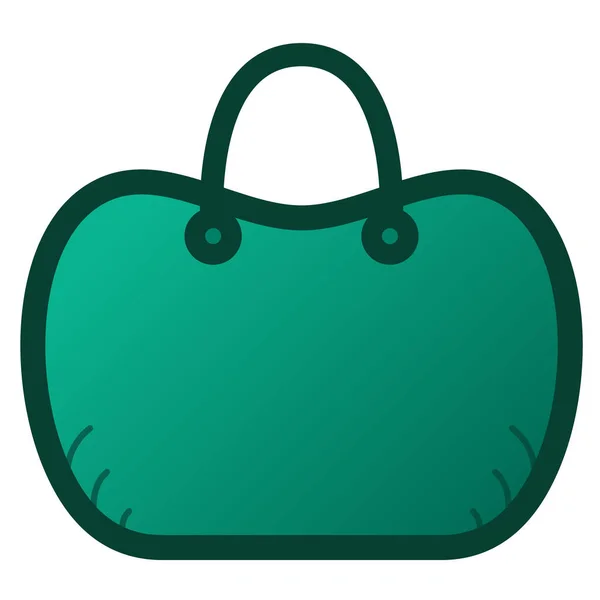 Women Dark Green Rounded Shopping Bag Handle — Vetor de Stock