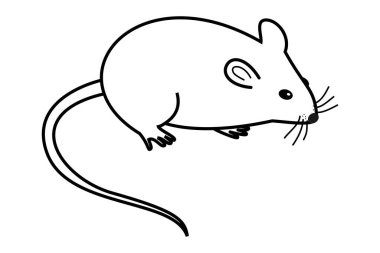 Yan taraftaki bir farenin siyah silueti