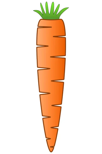 Icon Orange Carrot Piece Green Stalk — ストックベクタ