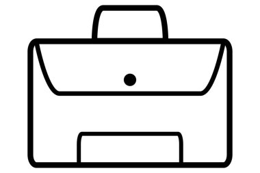 Kulaklı erkek çantası sembolü, siyah çizgili.