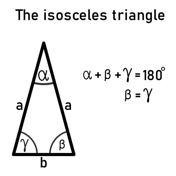 Properties Interior Angles Isosceles Triangle Using Knowledge Sum Interior Angles — Vetor de Stock