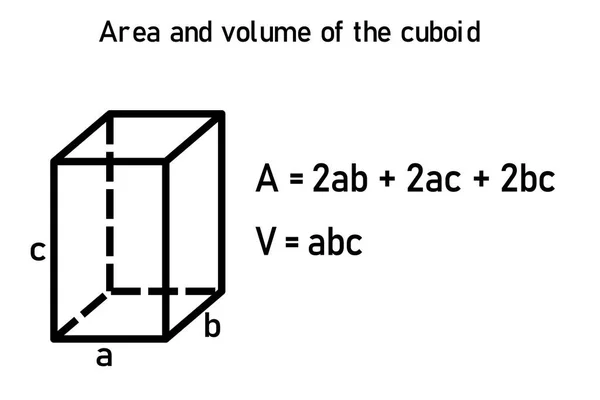Area Volume Cuboid — Stockvector