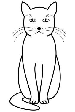 The sitting cat icon - black outline