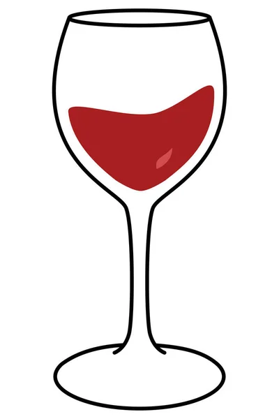 赤ワインが入ったワイングラス — ストックベクタ