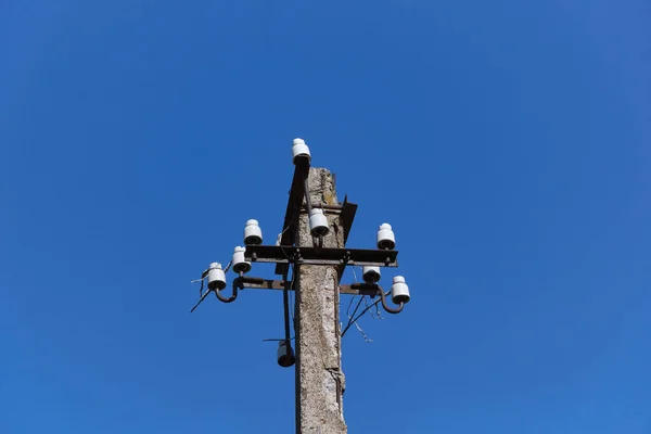 Elektrische Paal Stroomnetkolom — Stockfoto