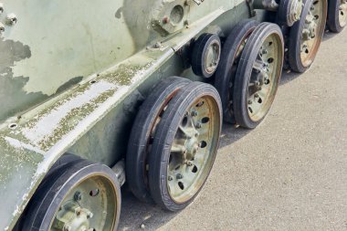 Part of a tank without a caterpillar.