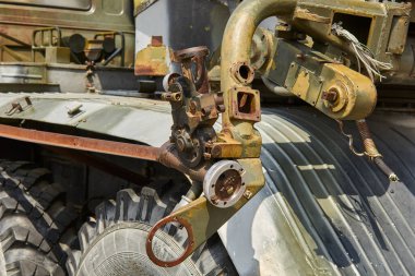 Detail of missile system. Rocket system.