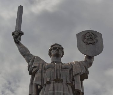 Mother Motherland statue in Kyiv, Ukraine. Ukrainian monument. 