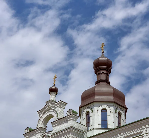 Cúpulas Iglesia Kiev Vista Fachada Cúpula Iglesia —  Fotos de Stock