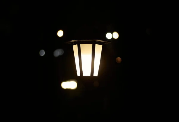 Lantern Dark Burning Lantern Dark Electric Lamp — стоковое фото